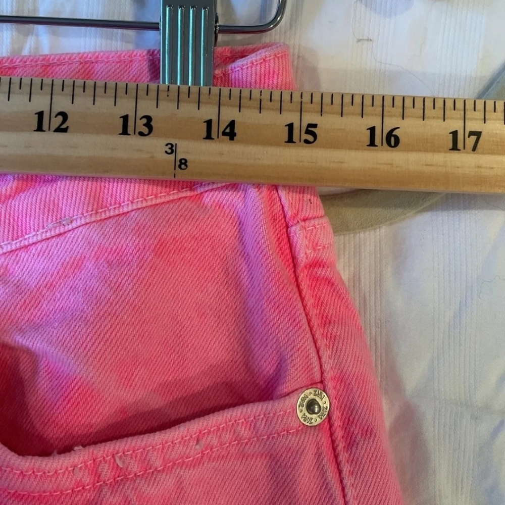 Zara Barbie neon pink wide leg jeans NWT  4 - Picture 8 of 9